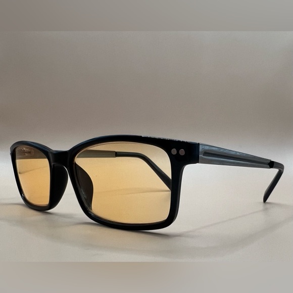 ABBOT OPTICAL-AMBER LENS-BLUE LIGHT BLOCKING GAMING/COMPUTER GLASSES-METAL ARMS - Picture 1 of 7